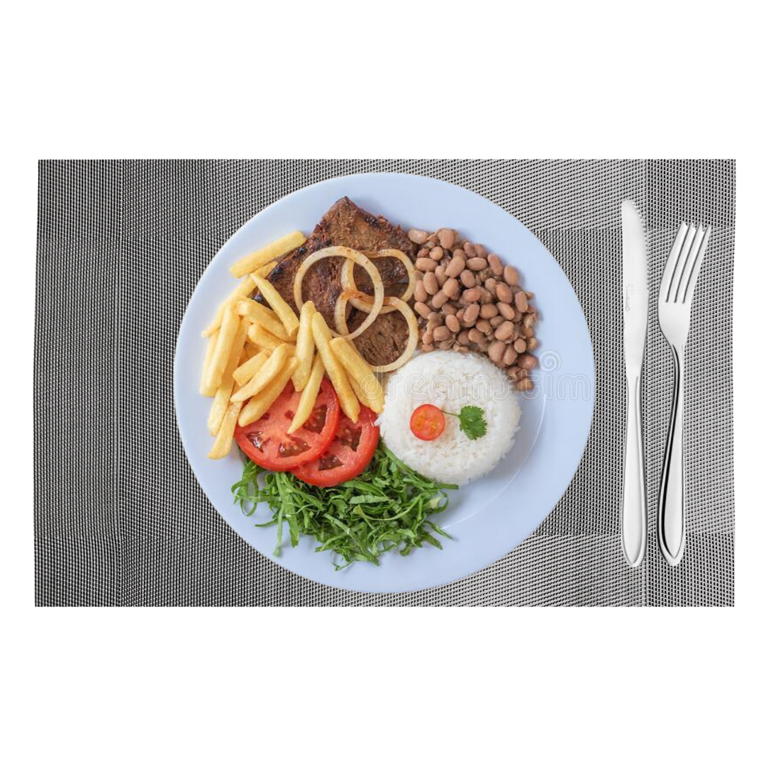 Lugar Americano Class Cinza Brilhante A Gourmet