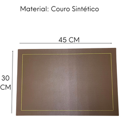Lugar Americano Marrom de Couro Sintético Dolce Home