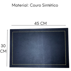 Lugar Americano Preto em Couro Sintético Dolce Home