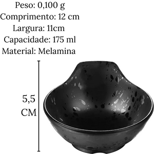Molheira em Melamina Tóquio 175ml Preto Oxford