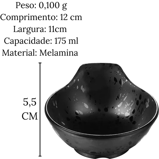 Molheira em Melamina Tóquio 175ml Preto