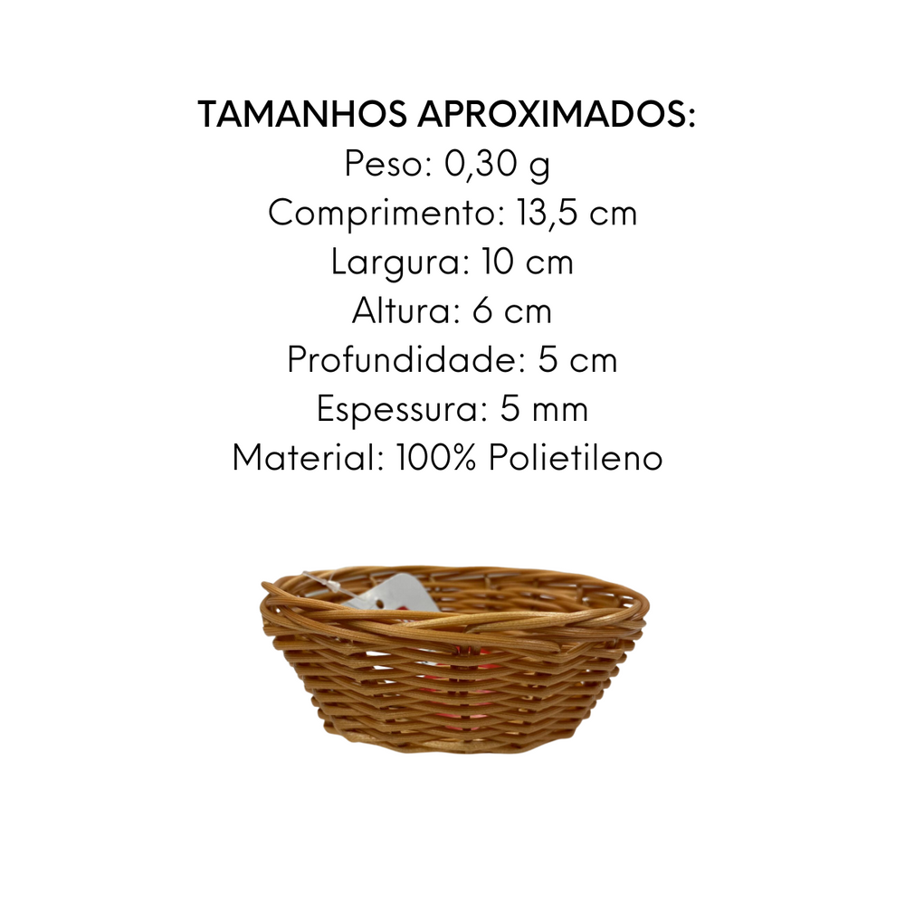 Cesta Oval Sintética Bege Polietileno GZT