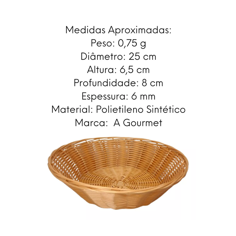 Cesta Para Pão Polietileno 25cm GZT
