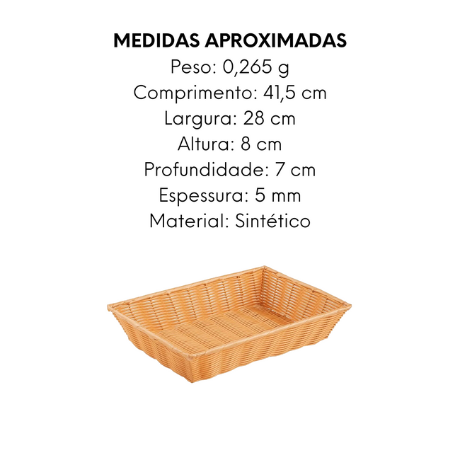Cesto Retangular Sintética Retangular 41cm Main Image