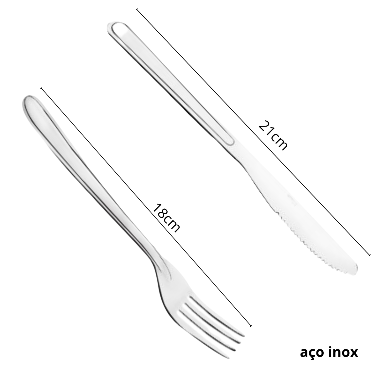 Kit Garfo Mesa Faca Mesa Oriente 24Pçs