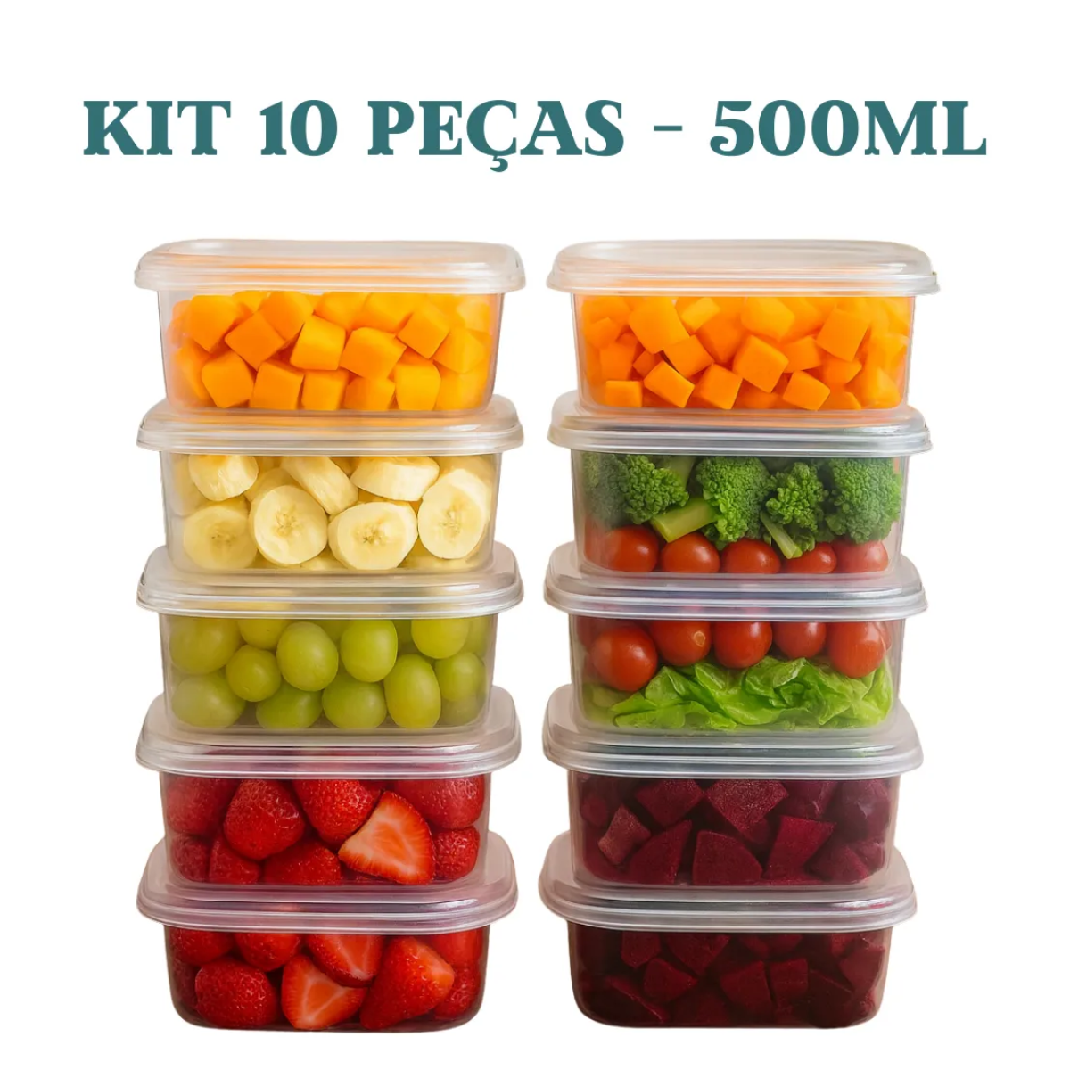 10 Potes 500 Ml Transparente Marmita Fitnees Bpa Free Marmita Reutilizável