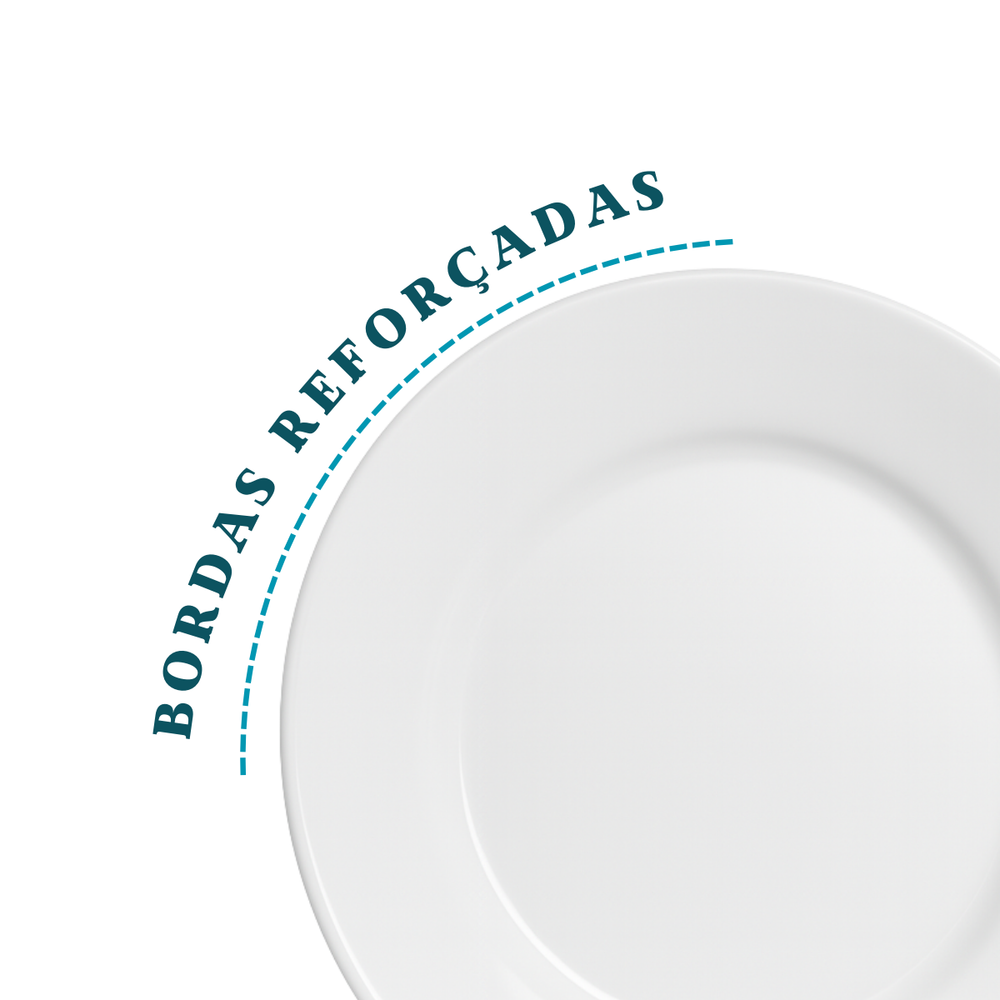 Prato raso de porcelana baru segunda linha ATLAS Pratos Rasos