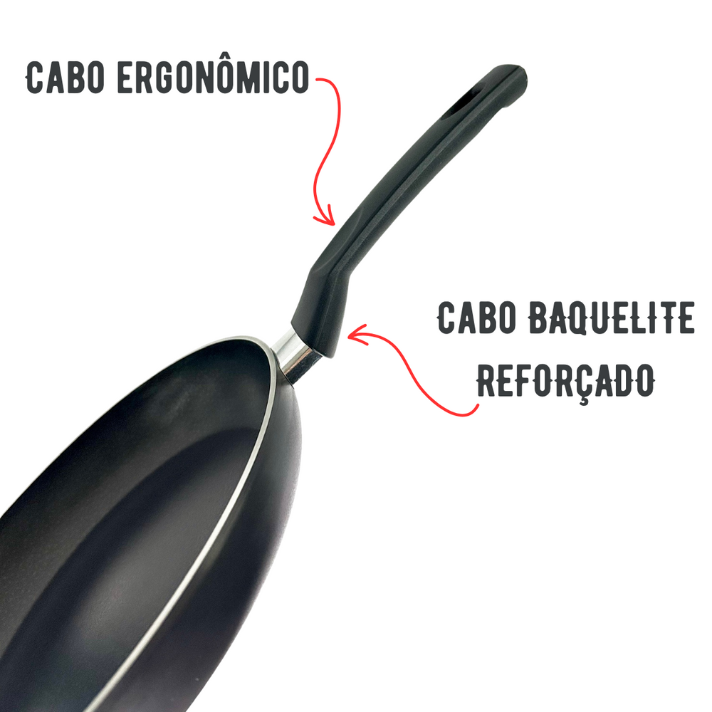 Frigideira Antiaderente Preta N28 - A Gourmet