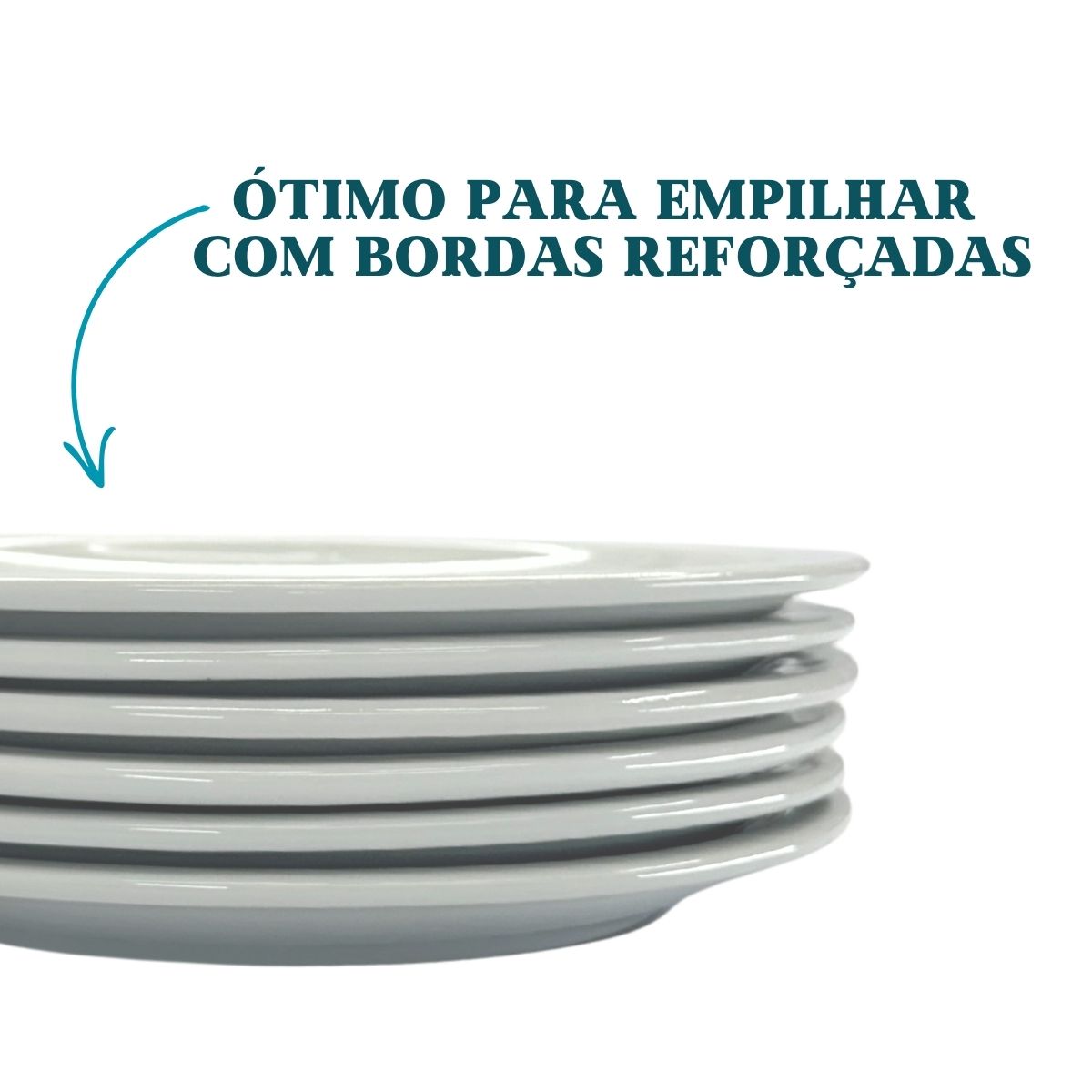 Prato Raso em Porcelana de Segunda Linha ATLAS Pratos Rasos