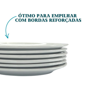 Prato Raso em Porcelana de Segunda Linha ATLAS Pratos Rasos