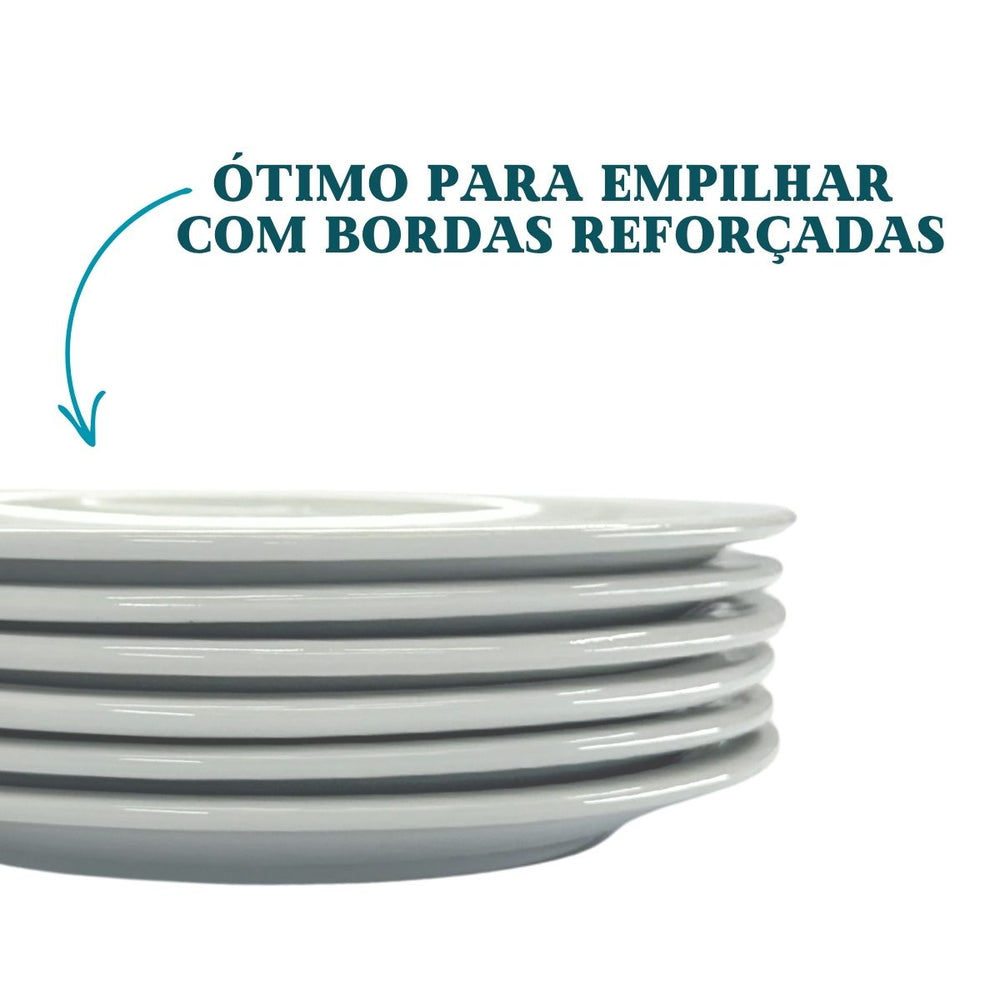 Prato Raso em Porcelana de Segunda Linha ATLAS Pratos Rasos