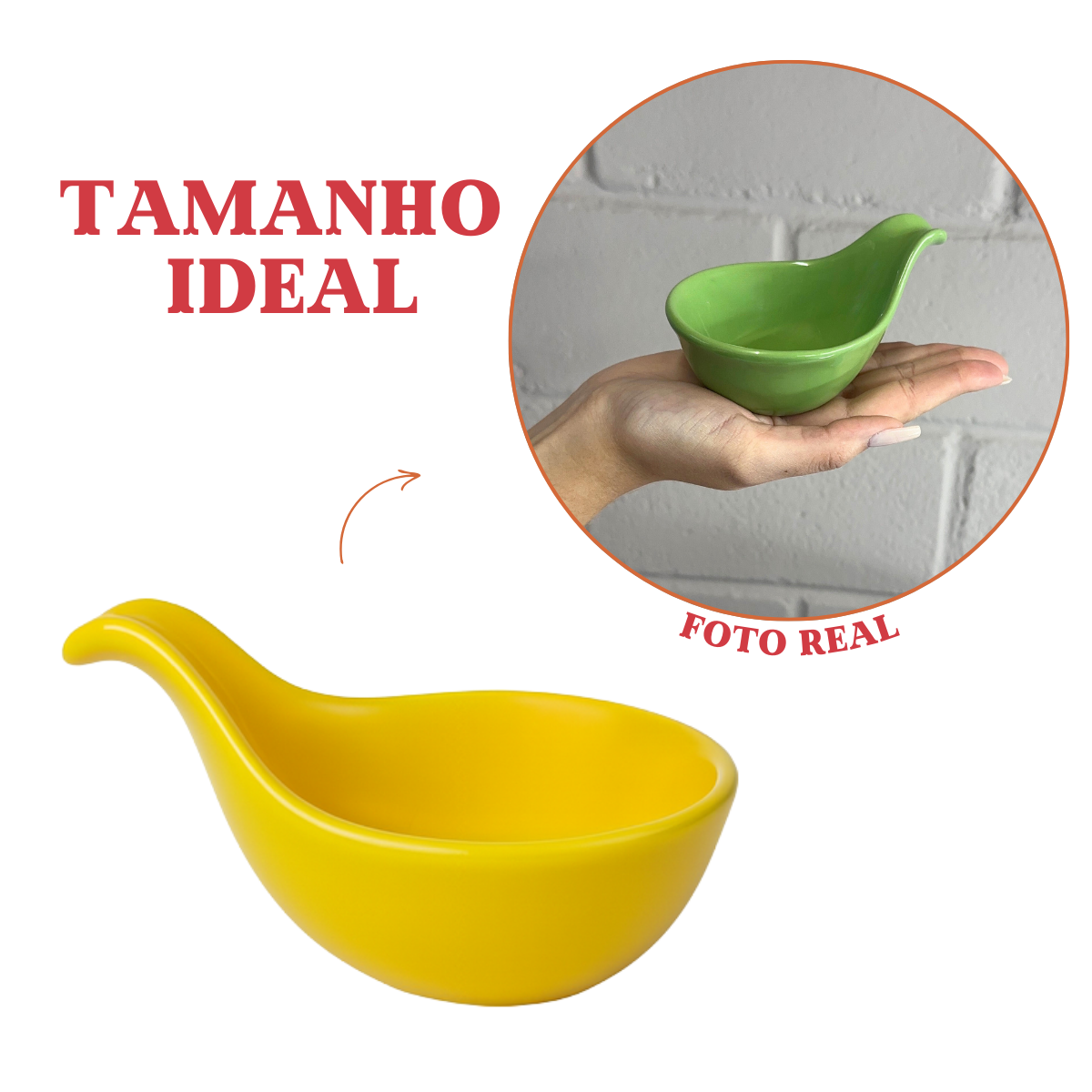 Kit 4 colher porcelana colorida finger-food