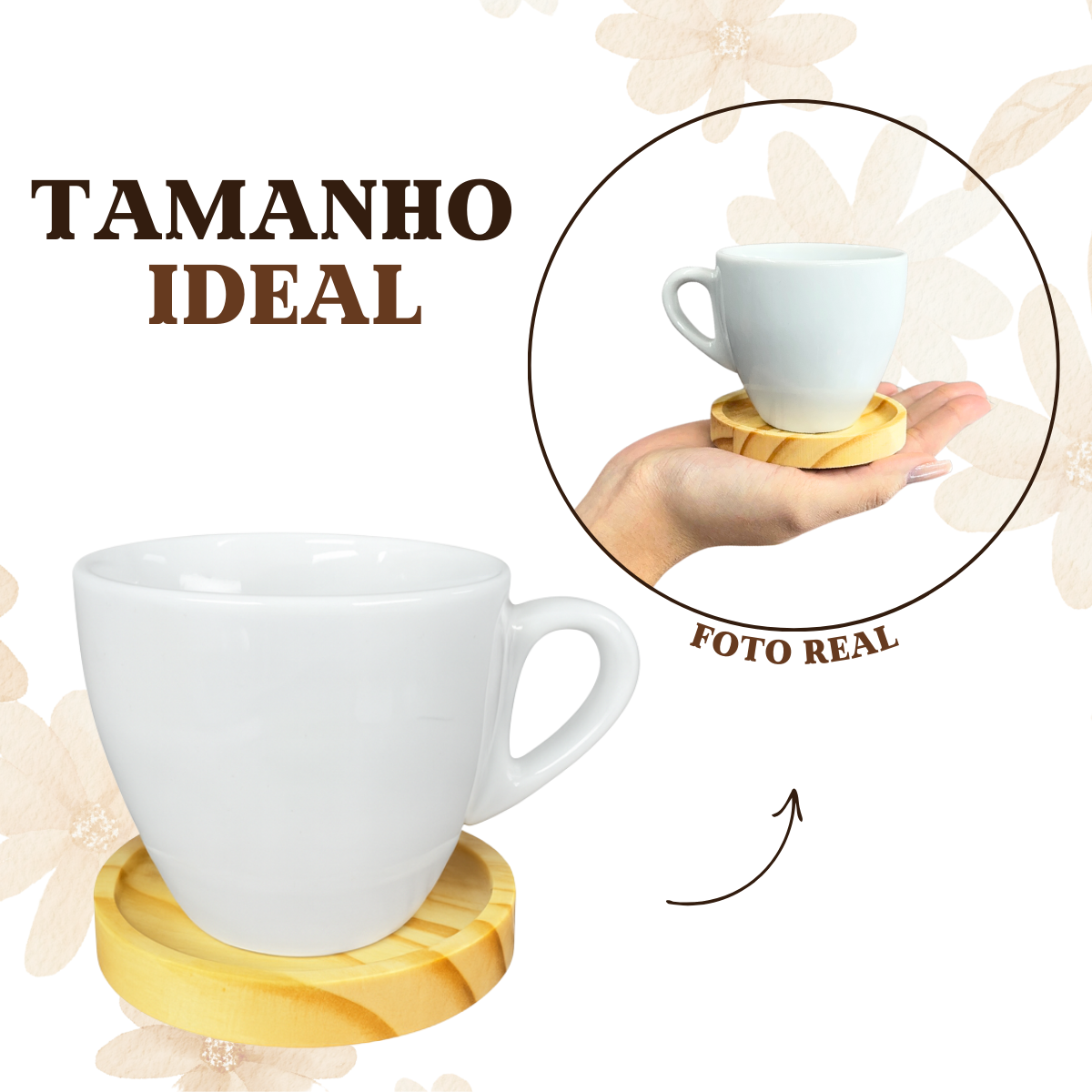 Xicara porcelana com pires 200ml