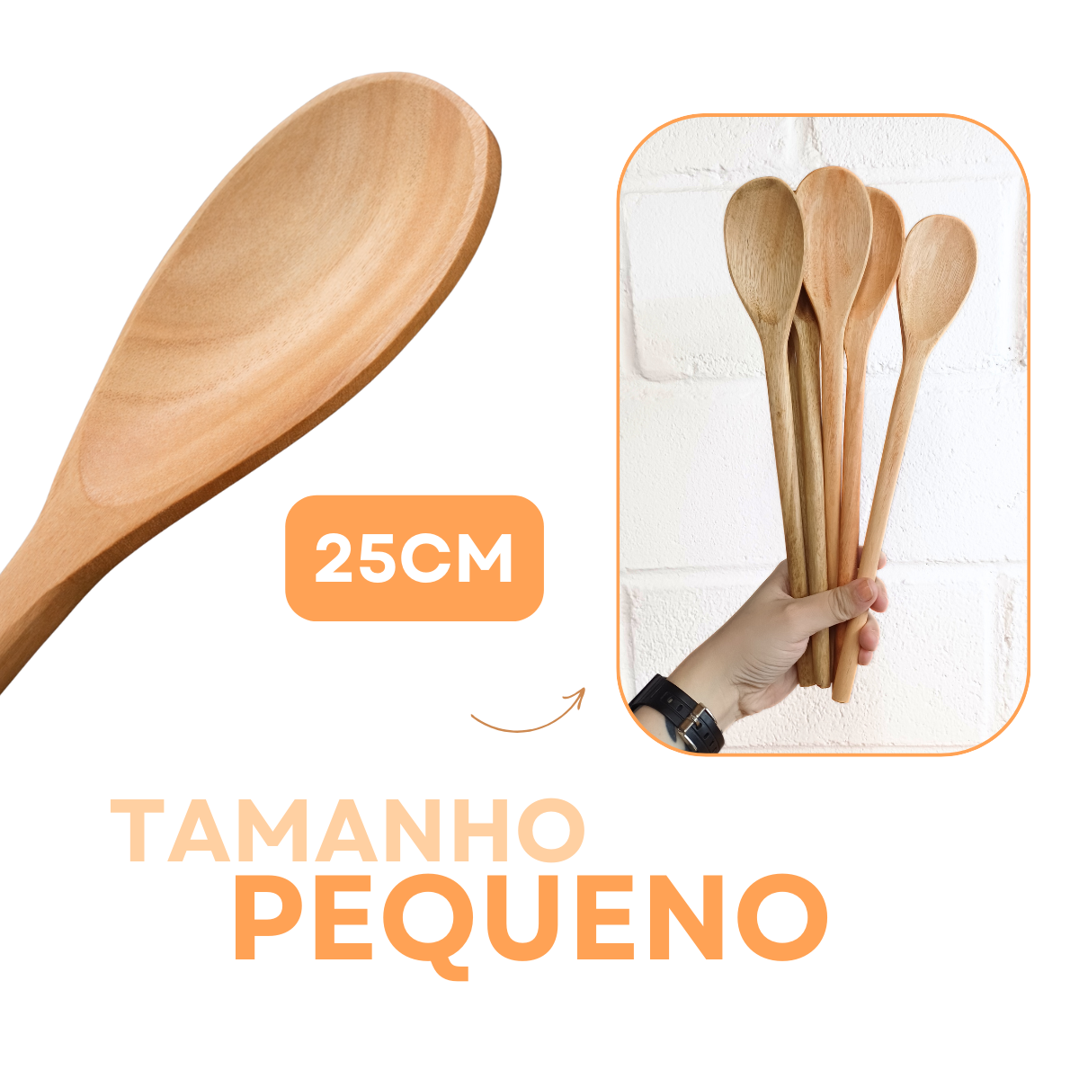 Colher de Pau 25cm Madeira