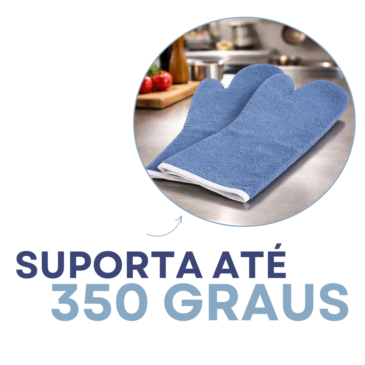 Par Luva Grafatex Azul Até 350 Graus