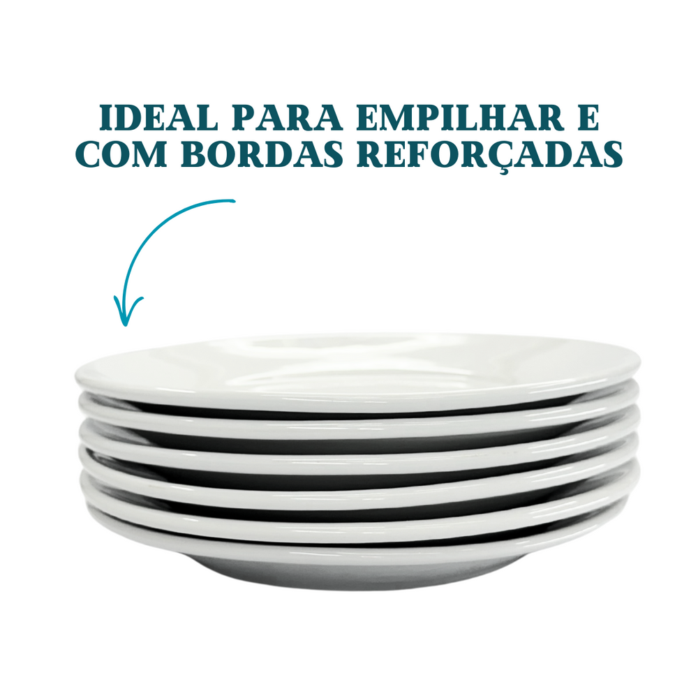 Prato raso de porcelana baru segunda linha ATLAS Pratos Rasos