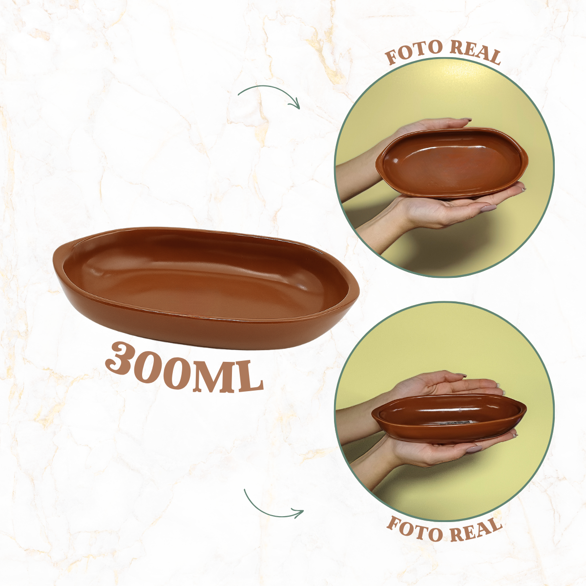 Travessa Mini Oval Ceramica 300ml