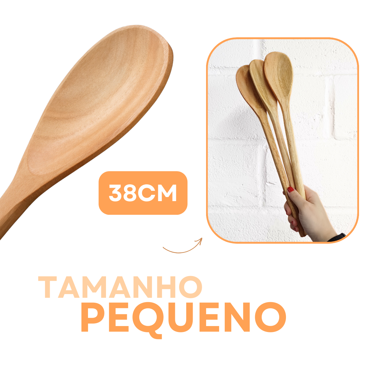 Colher de Pau 38cm Madeira