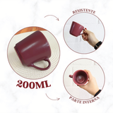 Xicara Chá Ceramica Vinho