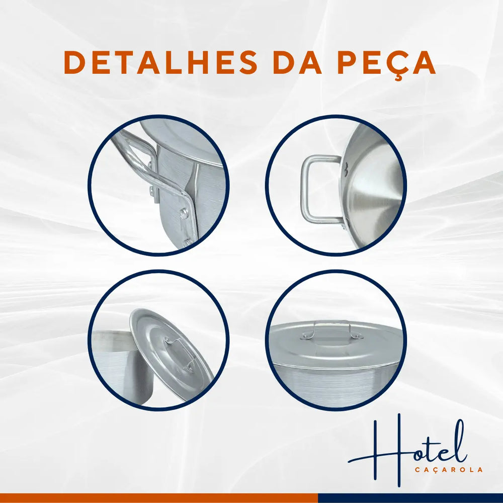 Caçarola Hotel Reta N36 Aluminio Cajamac