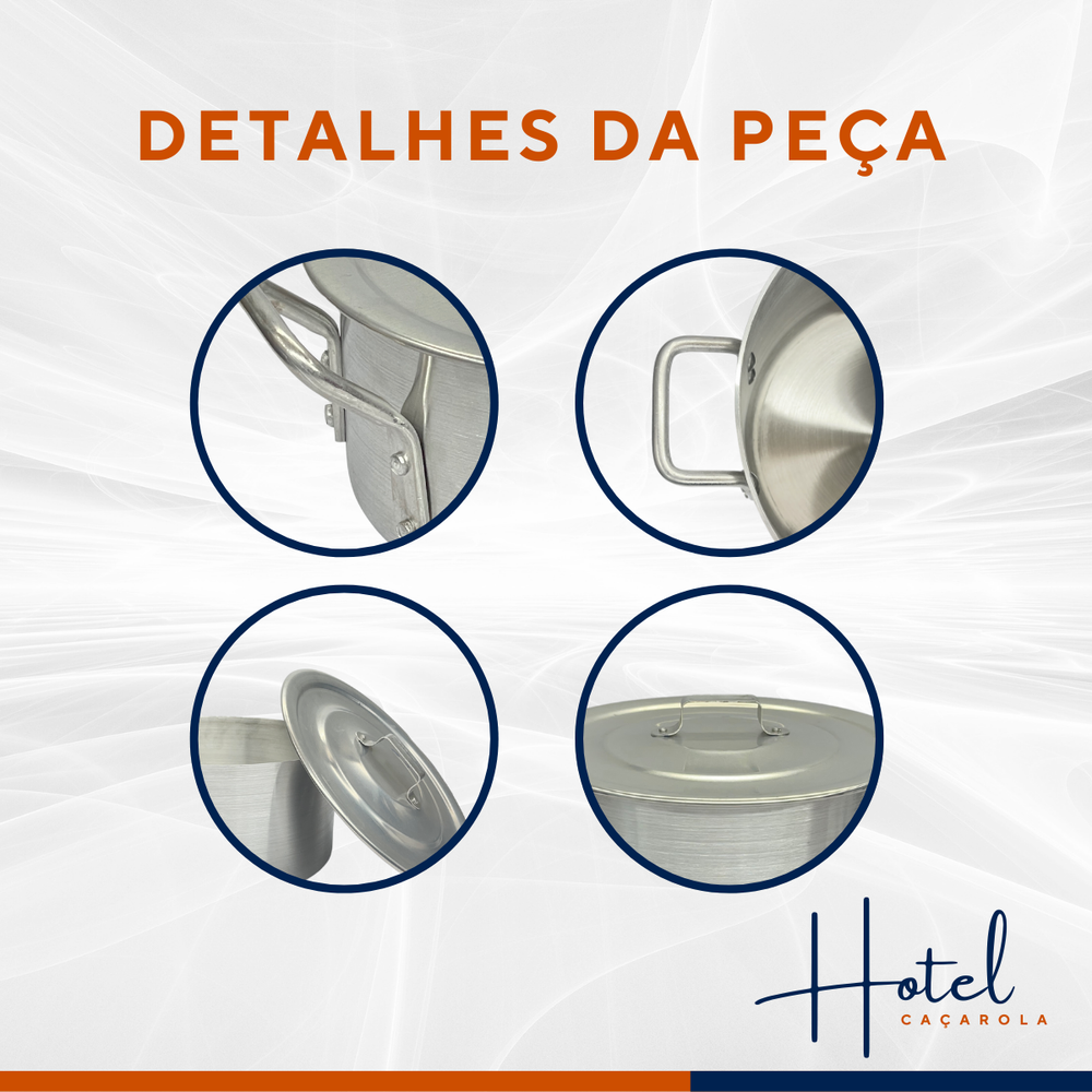Caçarola Hotel Reta N20 Aluminio - A Gourmet