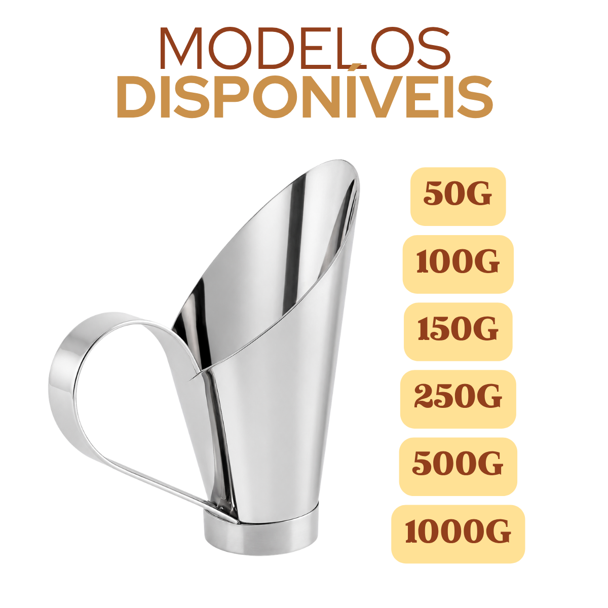 Concha Cereais Aço Inox 50g