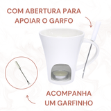 Caneca Fondue com Tabua Coração - A Gourmet