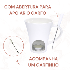 Caneca Fondue com Tabua Coração - A Gourmet