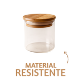 Pote pequeno vidro bambu 110ml