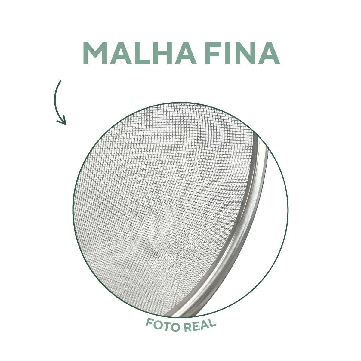 Peneira malha fina inox 26cm