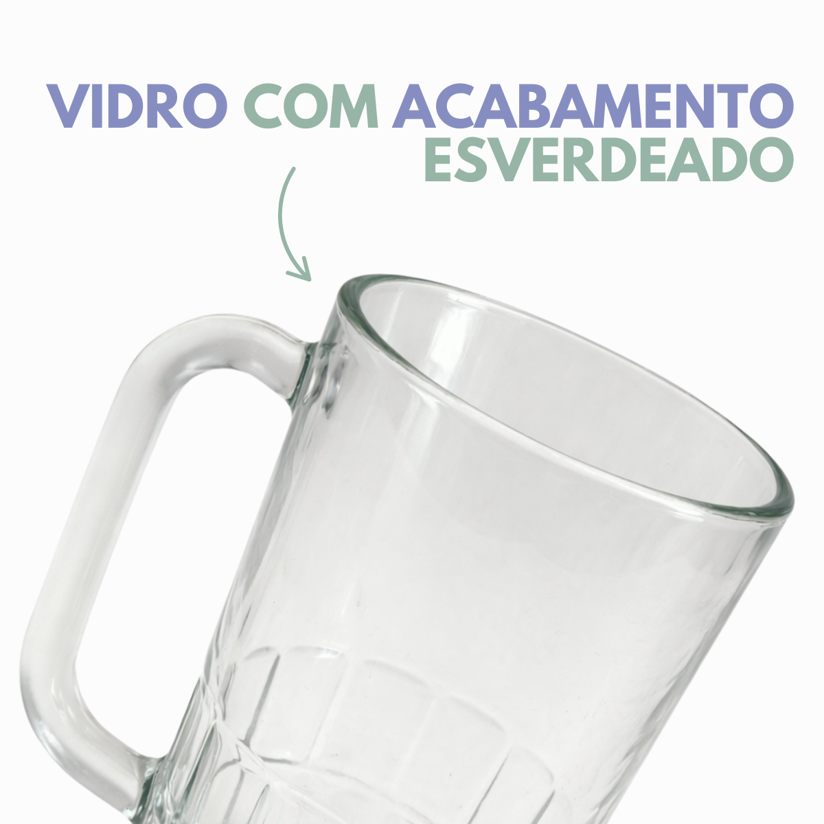 Caneca Vidro Jade 350ml