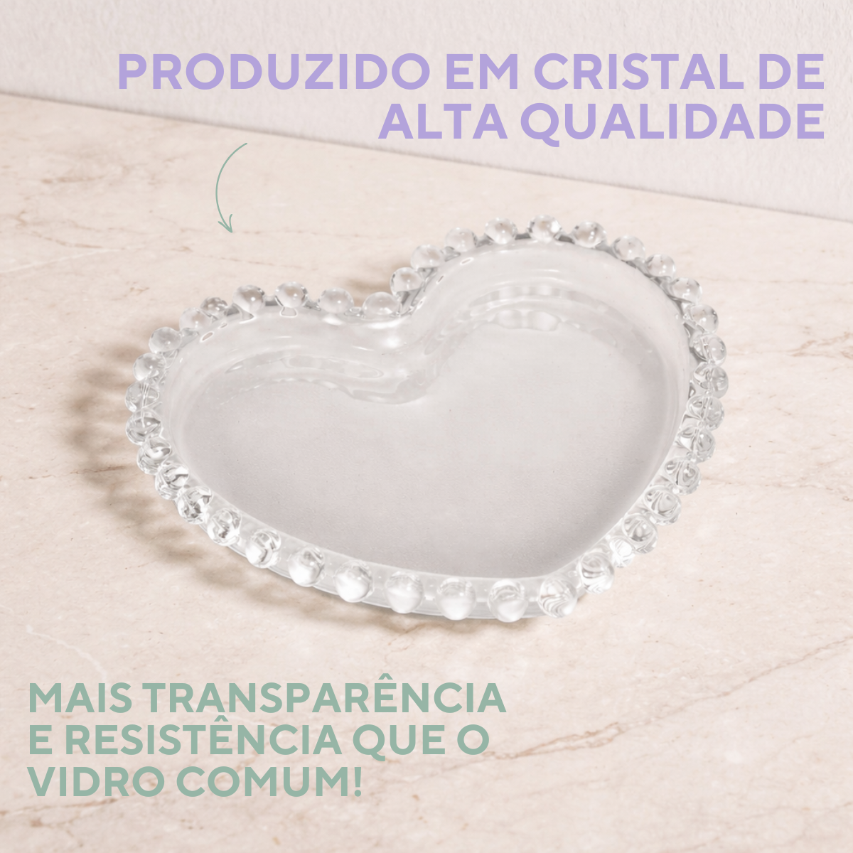 Pratinho Vidro Coração