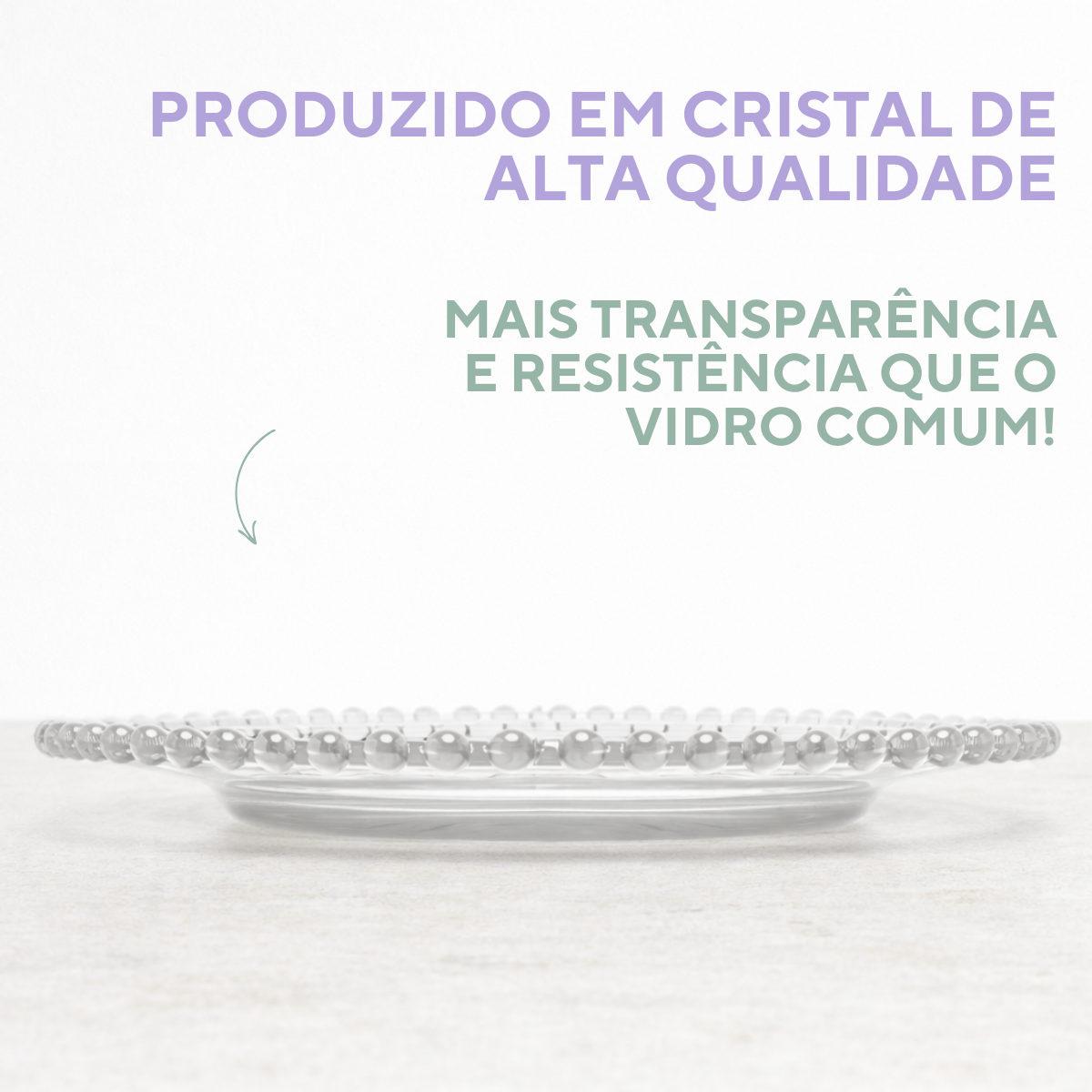 Prato Raso Coração Cristal