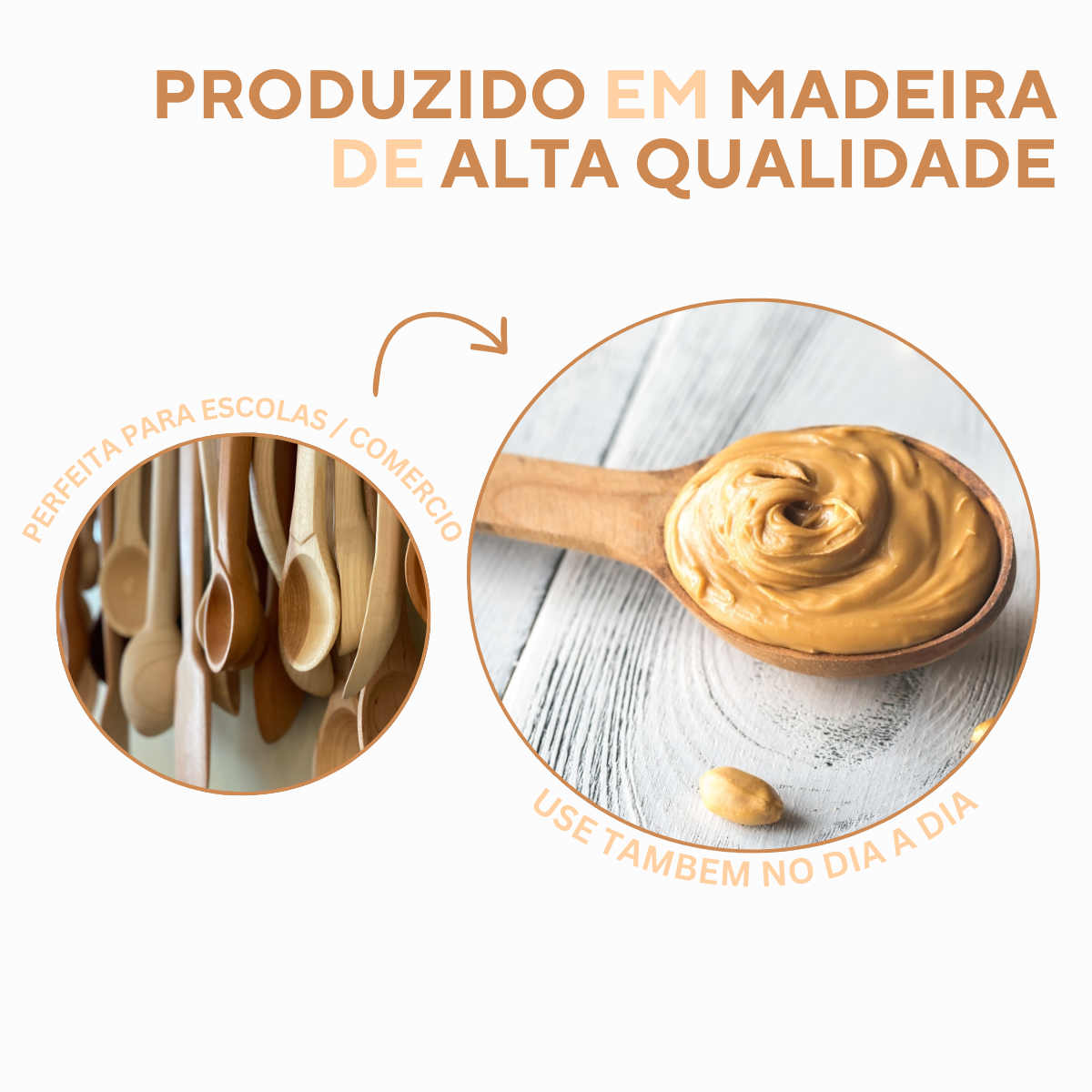 Colher de Pau 45cm Madeira