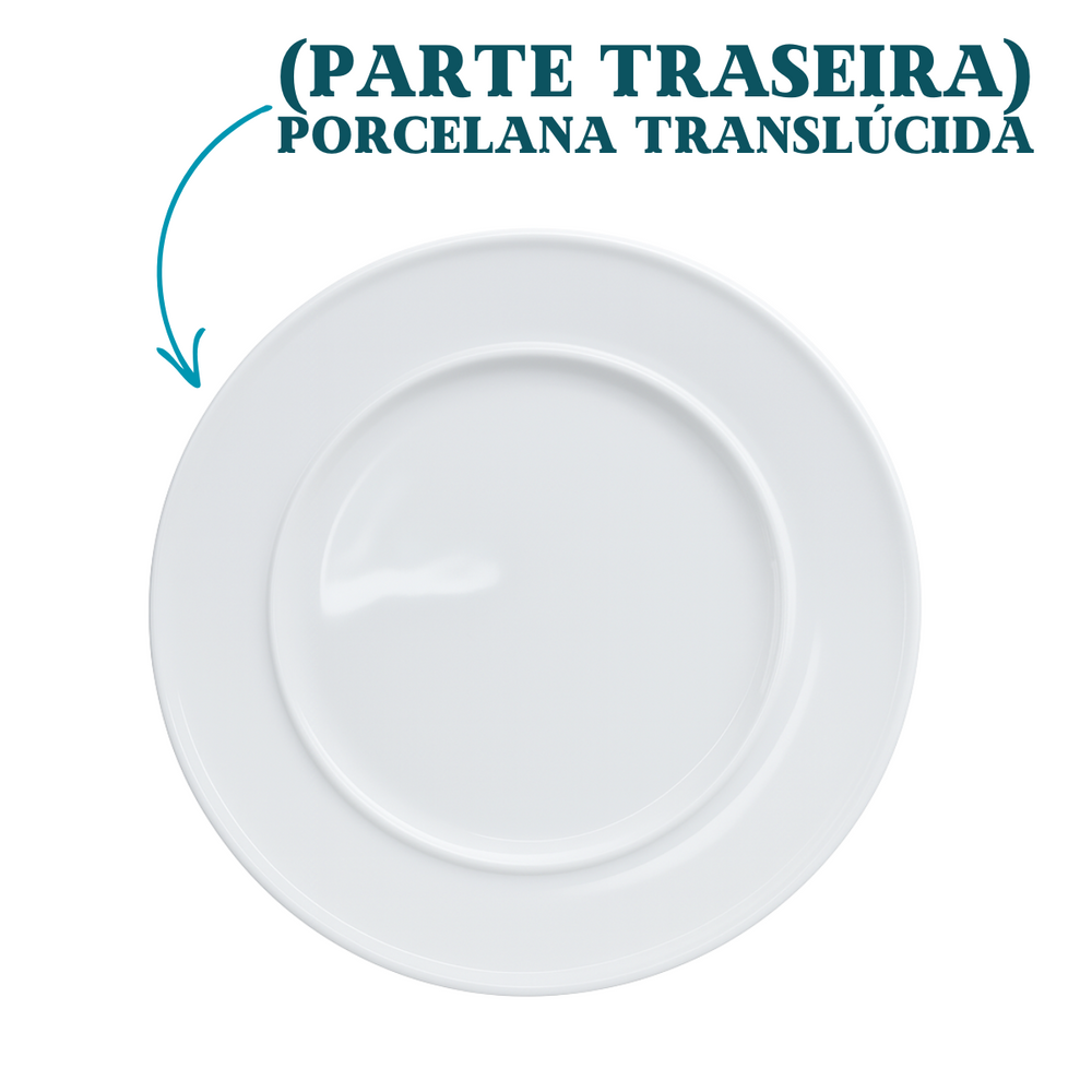 Prato raso de porcelana baru segunda linha ATLAS Pratos Rasos