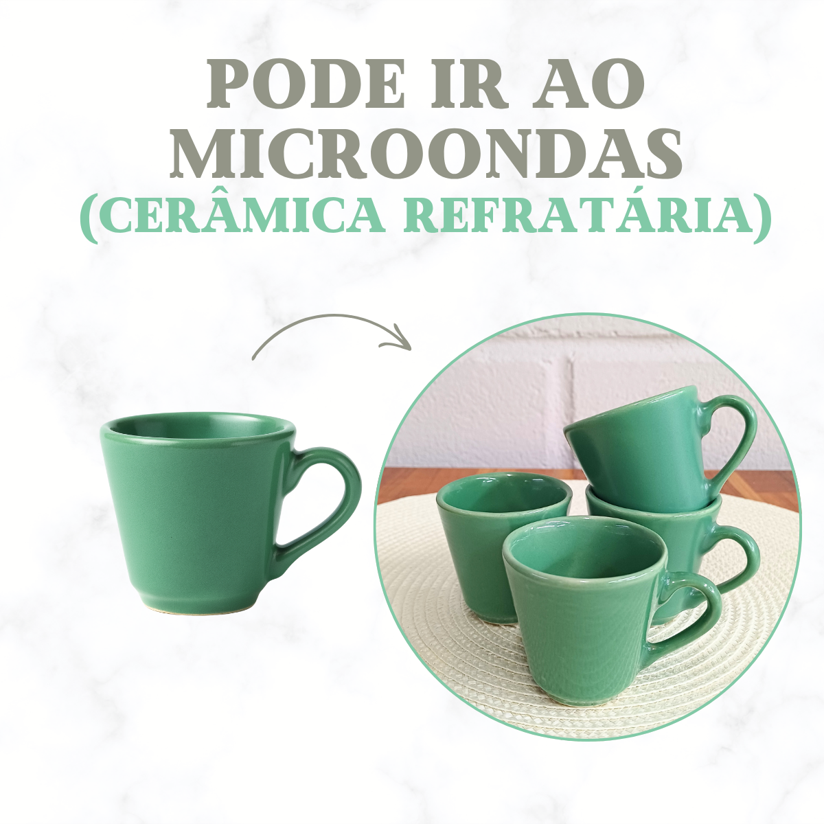 Xicara Café Ceramica Verde 70ml