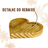 Xicara porcelana pires coração pinus