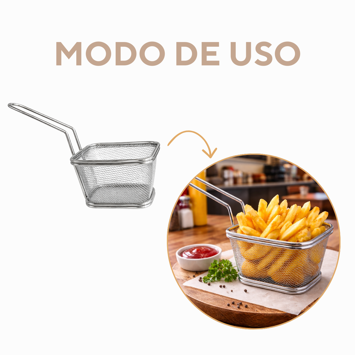 Peneira Batata Servir Fritura Inox