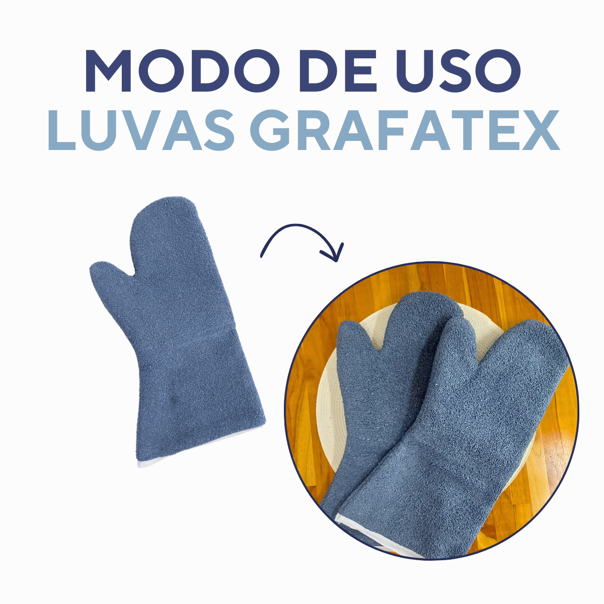 Par Luva Grafatex Azul Até 350 Graus