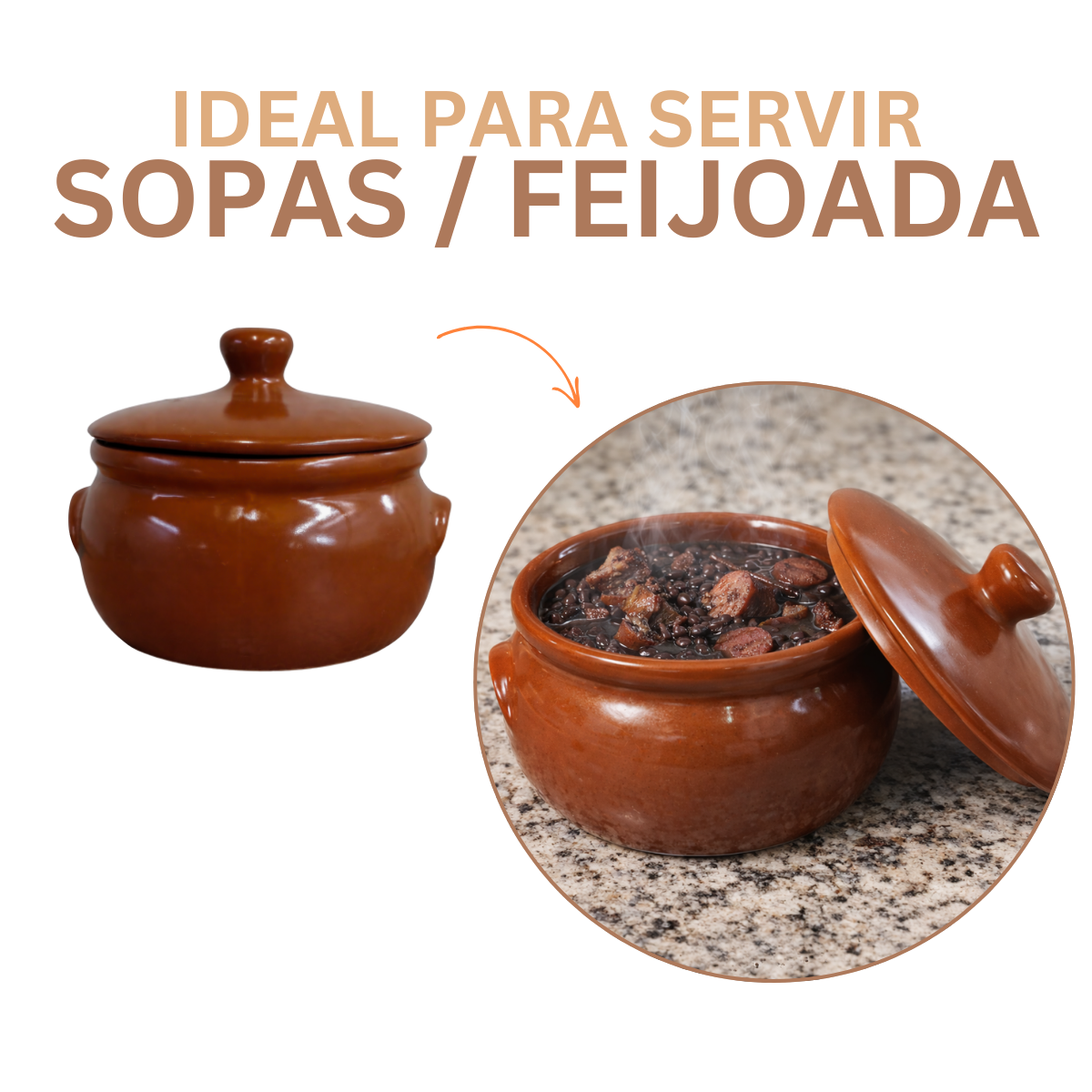 Caçarola Refrataria C/ Tampa 1 Litro