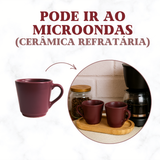 Xicara Chá Ceramica Vinho