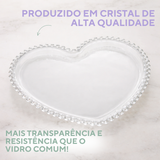 Prato Vidro Coração 22cm