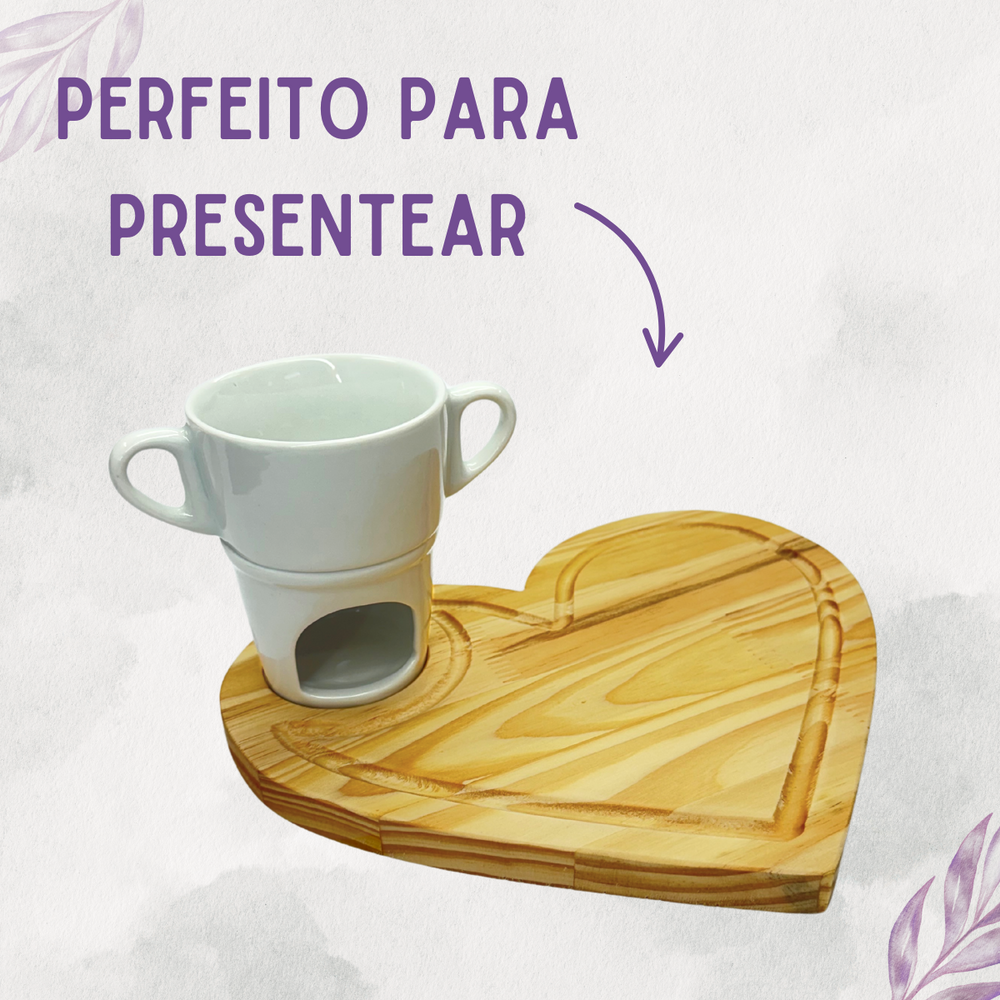 Fondue com Tabua Coração - A Gourmet