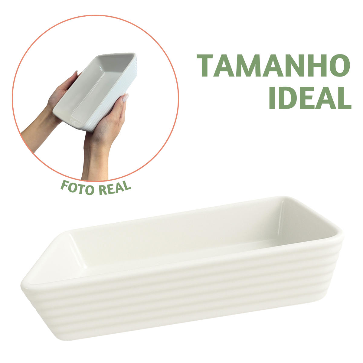 Travessa Porcelana Canelada 800ml