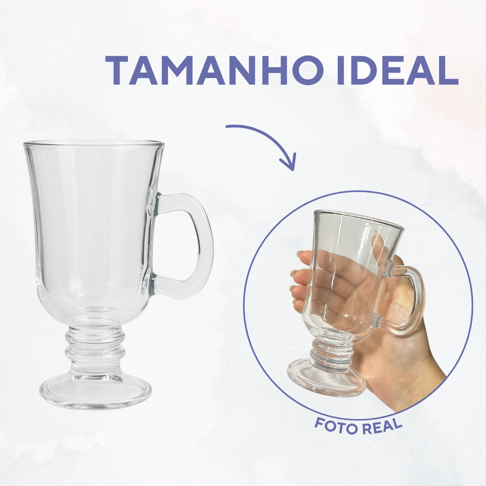 Taça Cappuccino Vidro 250ml - A Gourmet