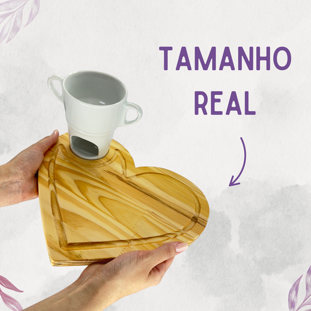 Fondue com Tabua Coração - A Gourmet