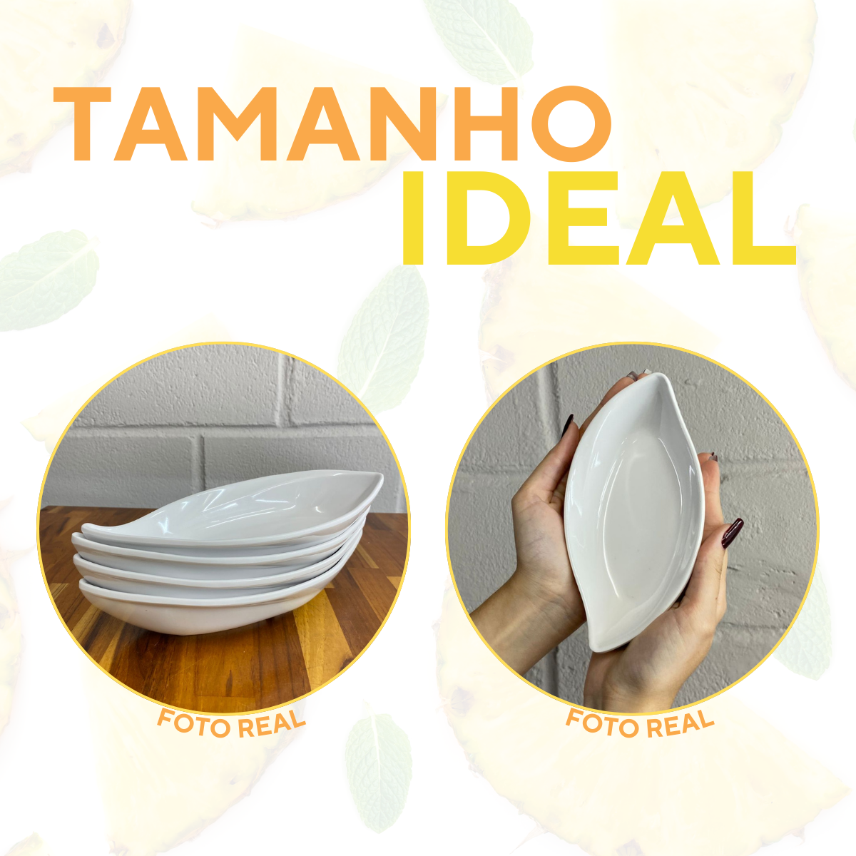 Travessa Folha Melamina 18,8cm