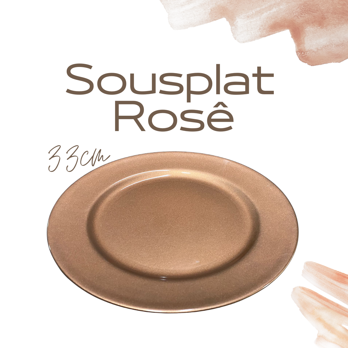 Sousplat Rose 33cm de Polipropileno GZT