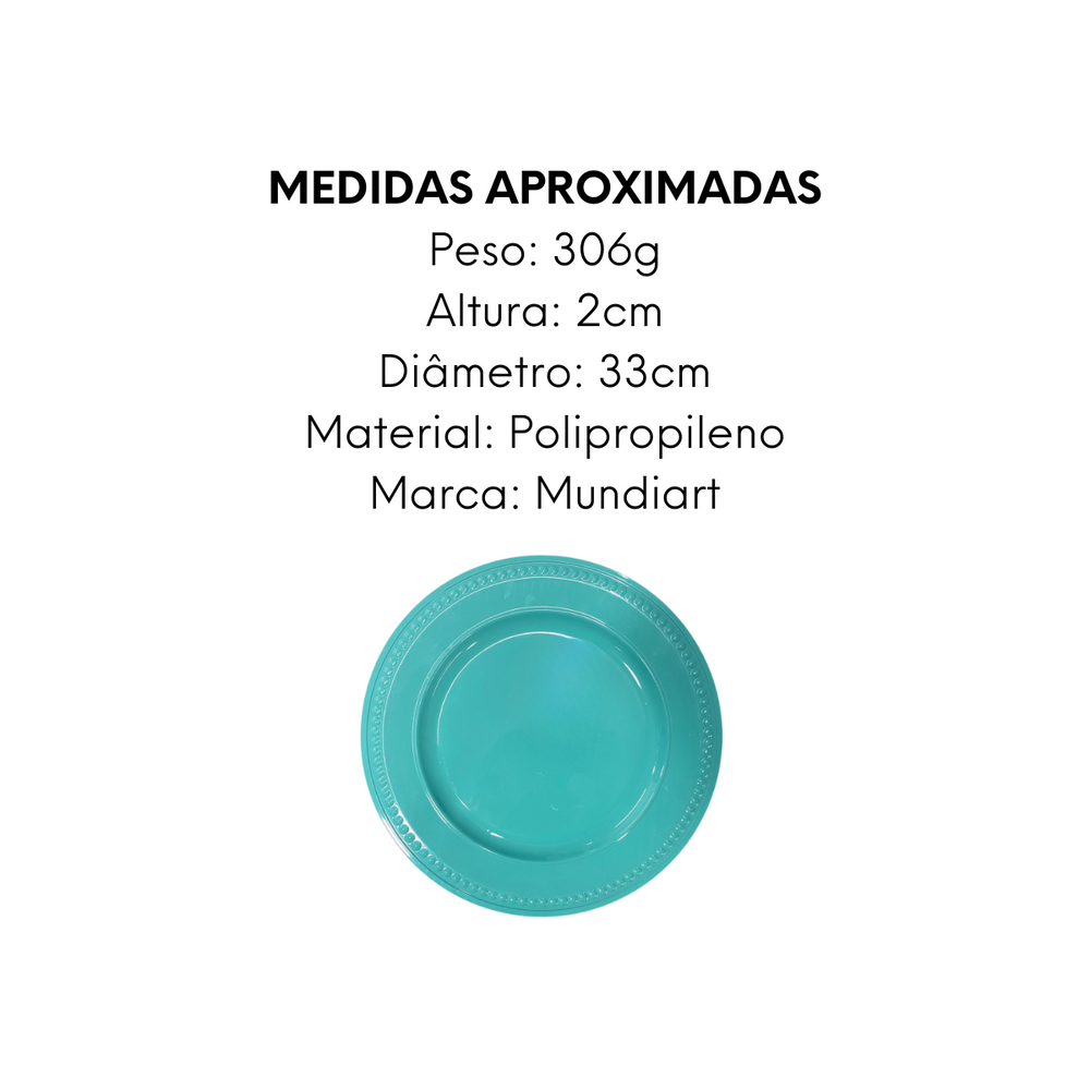 Prato Sousplat de 33cm Verde Polipropileno GZT