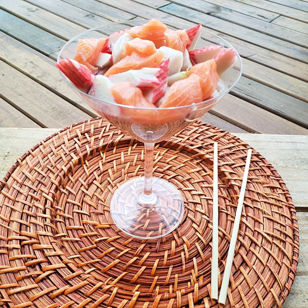 Sousplat Retangular Rattan e Bambu GZT